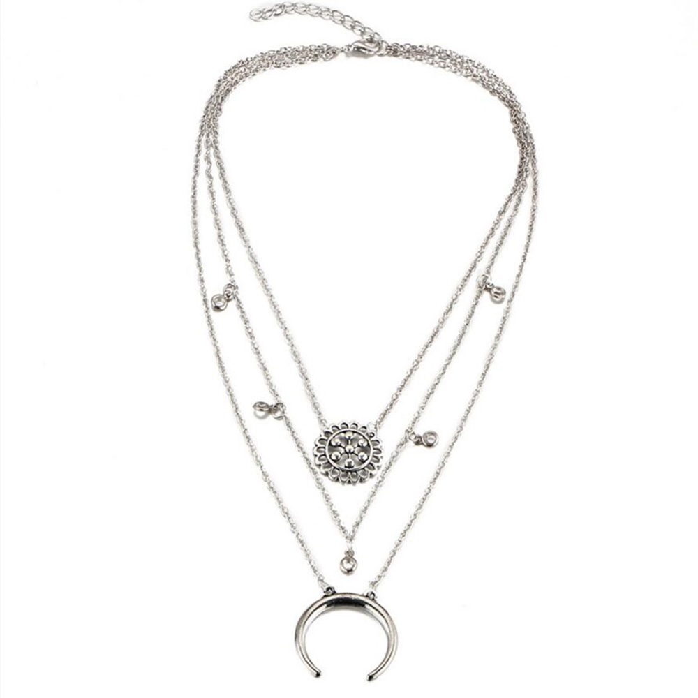 3 for $25⚡️layered horn crescent moon necklace - Picture 4 of 8